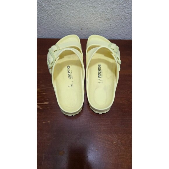 Birkenstock Arizona Eva Sandals Yellow Double Strap Adjustable Size 41 Narrow Fi - Picture 5 of 8
